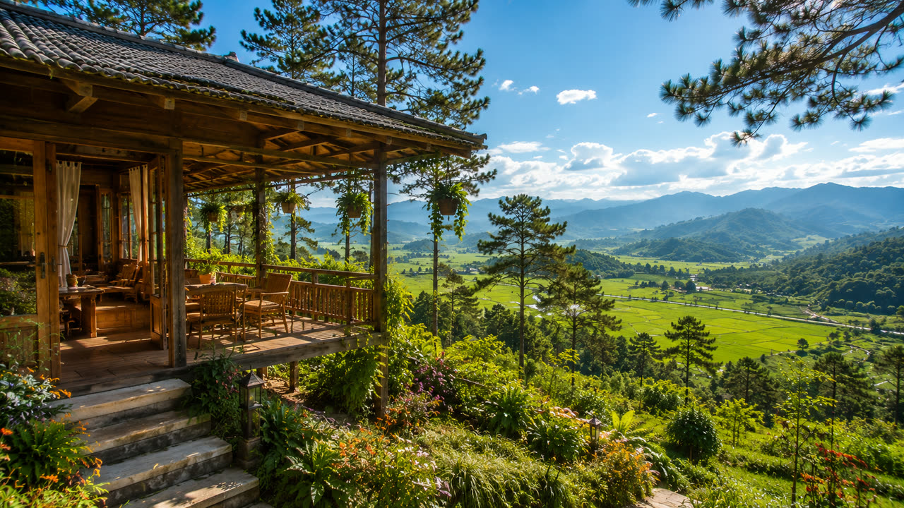 Homestay gió đồi ban ngày